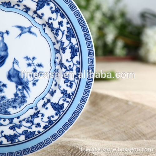 7.5 Inches Elegant Fine New Bone China Blue and White Plate of Blue in China